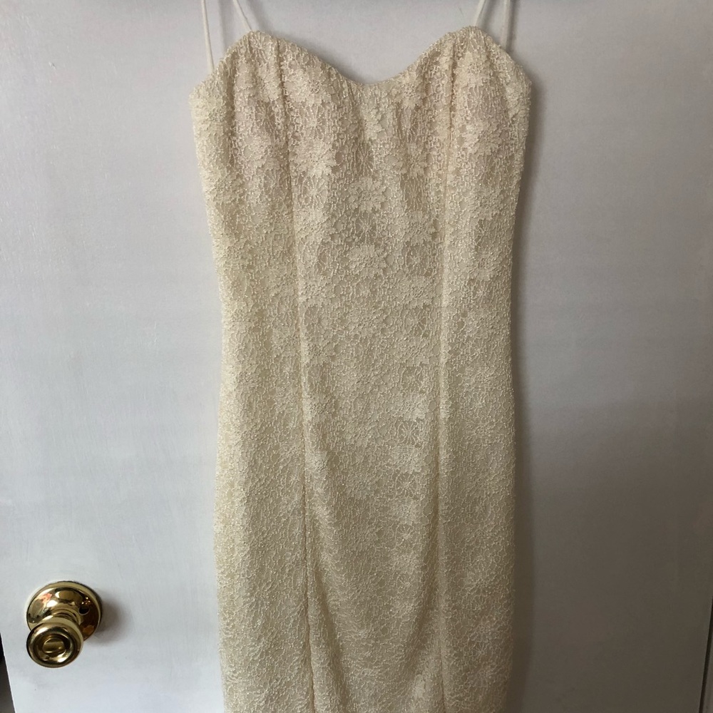 Cream Strapless Body con Dress size S